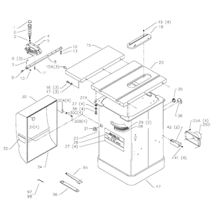 Delta 36-844 Diagram and Parts List for 36-844  Delta Saw