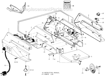 Page A Diagram and Parts List for 40-500 Type 2 Delta Scroll Saw