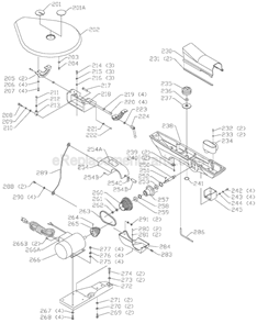 Page B Diagram and Parts List for 40-680 Type 1 Delta Scroll Saw