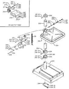 Delta 70-211 Type-1 Diagram and Parts List for 70-211 Type-1 Delta Drill Press