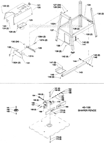 Page B Diagram and Parts List for 43-156 Type 1 Delta Router