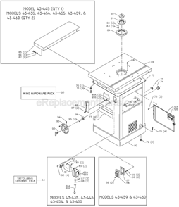 Page A Diagram and Parts List for 43-454 Type 1 Delta Shaper