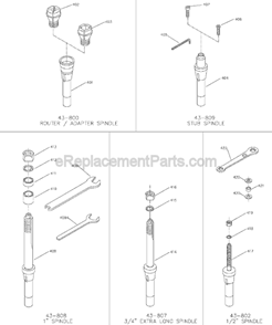 Page C Diagram and Parts List for 43-454 Type 1 Delta Shaper