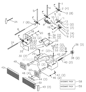 Page A Diagram and Parts List for 43-812X Type 1 Delta Table Saw Accessories