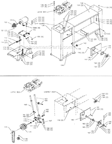 Page B Diagram and Parts List for 46-222 Type 2 Delta Lathe