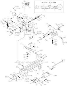 Page A Diagram and Parts List for 46-250 Type 1 Delta Lathe
