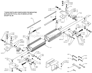 Page B Diagram and Parts List for 46-408 Type 1 Delta Lathe