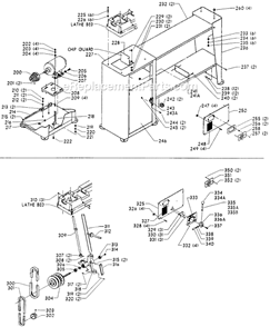 Page B Diagram and Parts List for 46-543 Type 1 Delta Lathe