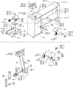 Page B Diagram and Parts List for 46-549 Type 1 Delta Lathe