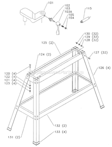 Page B Diagram and Parts List for 46-700 Type 1 Delta Lathe