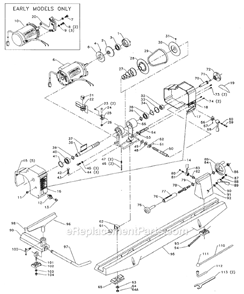 Page A Diagram and Parts List for 46-700 Type 2 Delta Lathe