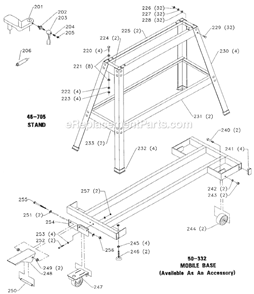 Page B Diagram and Parts List for 46-700 Type 2 Delta Lathe