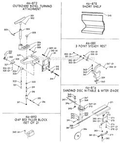 Page D Diagram and Parts List for 46-860 Type 1 Delta Lathe
