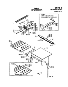 30-Inch Unifence Diagram and Parts List for 34-440 88J00000 Delta Table Saw