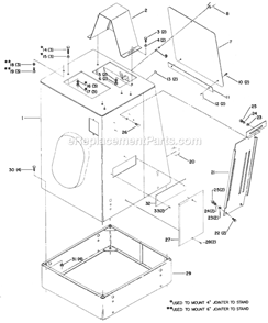 Page A Diagram and Parts List for 50-121 Type 1 Delta Tool Stand & Cart