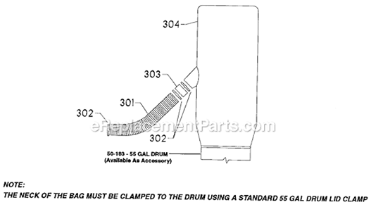 Page A Diagram and Parts List for 50-185 Type 1 Delta Dust Collector