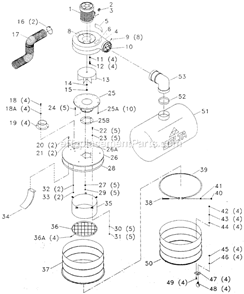 Page A Diagram and Parts List for 50-660 Type 1 Delta Dust Collector