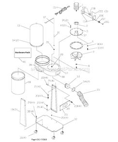 Page A Diagram and Parts List for 50-775 Type 1 Delta Dust Collector