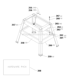 Page A Diagram and Parts List for 50-780 Type 1 Delta Tool Stand & Cart