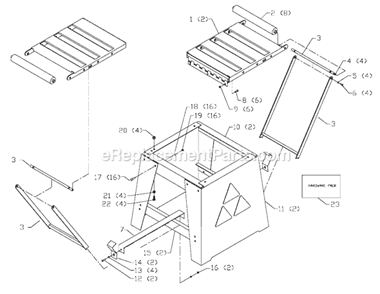 Page A Diagram and Parts List for 50-785 Type 1 Delta Tool Stand & Cart