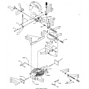 Base Assembly Diagram and Parts List for 36225TY2  Delta Miter Saw