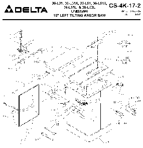 Exploded Diagram A Diagram and Parts List for 36-L53L575-BC50 Type 1 Delta Tile Saw