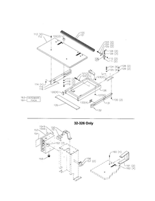 Base And Fence Assembly Diagram and Parts List for 32-326  Delta Boring Machine