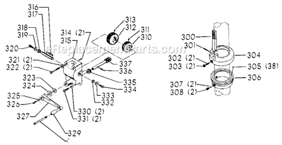 Page D Diagram and Parts List for 70-233 Type 1 Delta Drill Press