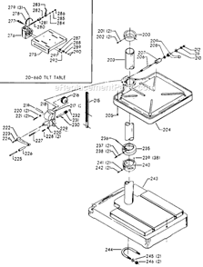Page C Diagram and Parts List for 70-270 Type 1 Delta Drill Press