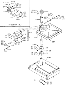 Page C Diagram and Parts List for 70-280 Type 1 Delta Drill Press