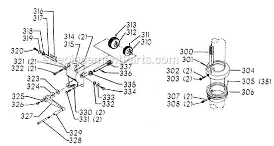Page D Diagram and Parts List for 70-323 Type 1 Delta Drill Press