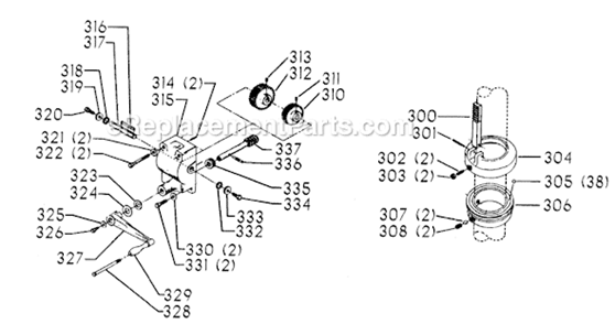Page D Diagram and Parts List for 70-325 Type 1 Delta Drill Press