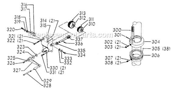 Page D Diagram and Parts List for 70-326 Type 1 Delta Drill Press
