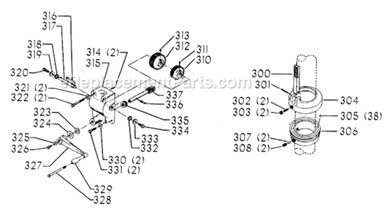Page D Diagram and Parts List for 70-332 Type 1 Delta Drill Press