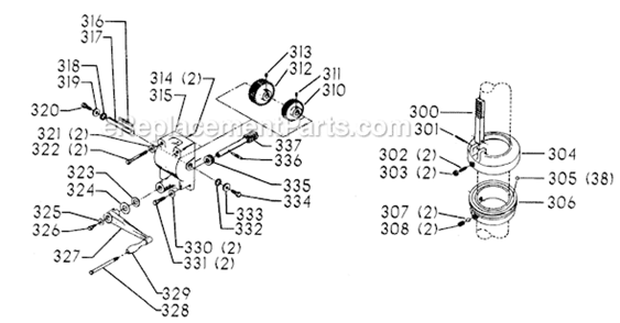 Page D Diagram and Parts List for 70-335 Type 1 Delta Drill Press