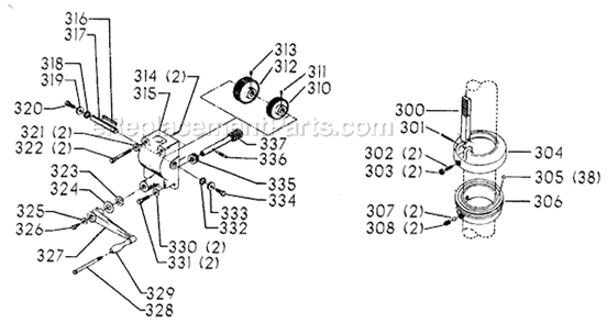 Page D Diagram and Parts List for 70-346 Type 1 Delta Drill Press
