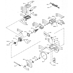 Motor/Arm Assembly Diagram and Parts List for 36225TY2  Delta Miter Saw