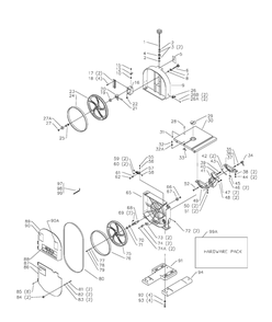 Delta 32322 Type-1 Diagram and Parts List for 32322 Type-1 Delta Saw