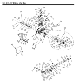 Fig-1 Diagram and Parts List for S26-263LS  Delta Saw
