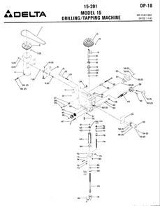 Delta 15-201 Diagram and Parts List for 15-201  Delta Drill Press