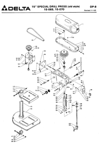 Delta 15-070 Diagram and Parts List for 15-070  Delta Drill Press