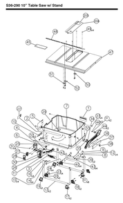 Fig-0 Diagram and Parts List for S36-290  Delta Saw