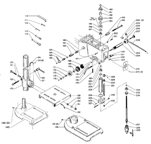 Delta 15-555-Bdk Type-1 Diagram and Parts List for 15-555-BDK Type-1 Delta Drill Press