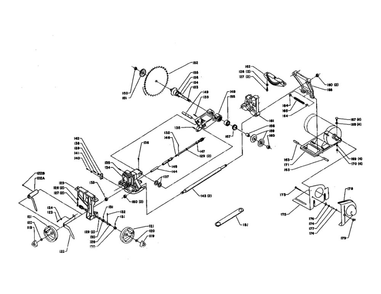Blade/Front Trunnion/Guard Diagram and Parts List for 34-440 SN88J00001 THRU 90C12579 Delta Table Saw