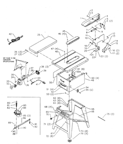 Delta 36-475 Diagram and Parts List for 36-475  Delta Saw