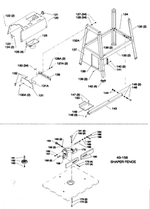 Delta 43-156 Diagram and Parts List for 43-156  Delta Shaper