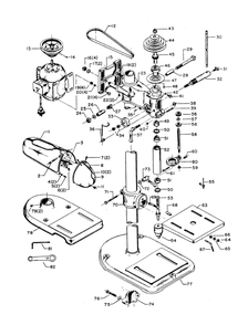 Delta 1289 Diagram and Parts List for 1289  Delta Drill Press