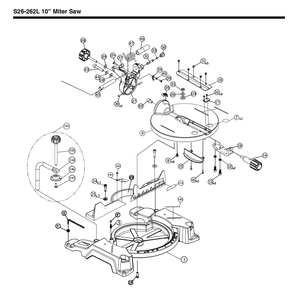 Fig-0 Diagram and Parts List for S26-262LS  Delta Saw