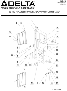 Diagram 3 Diagram and Parts List for 28-400  Delta Band Saw