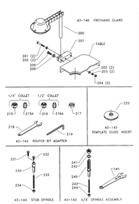 Part Location Diagram of RC050PC Delta 1/2 inch router collet